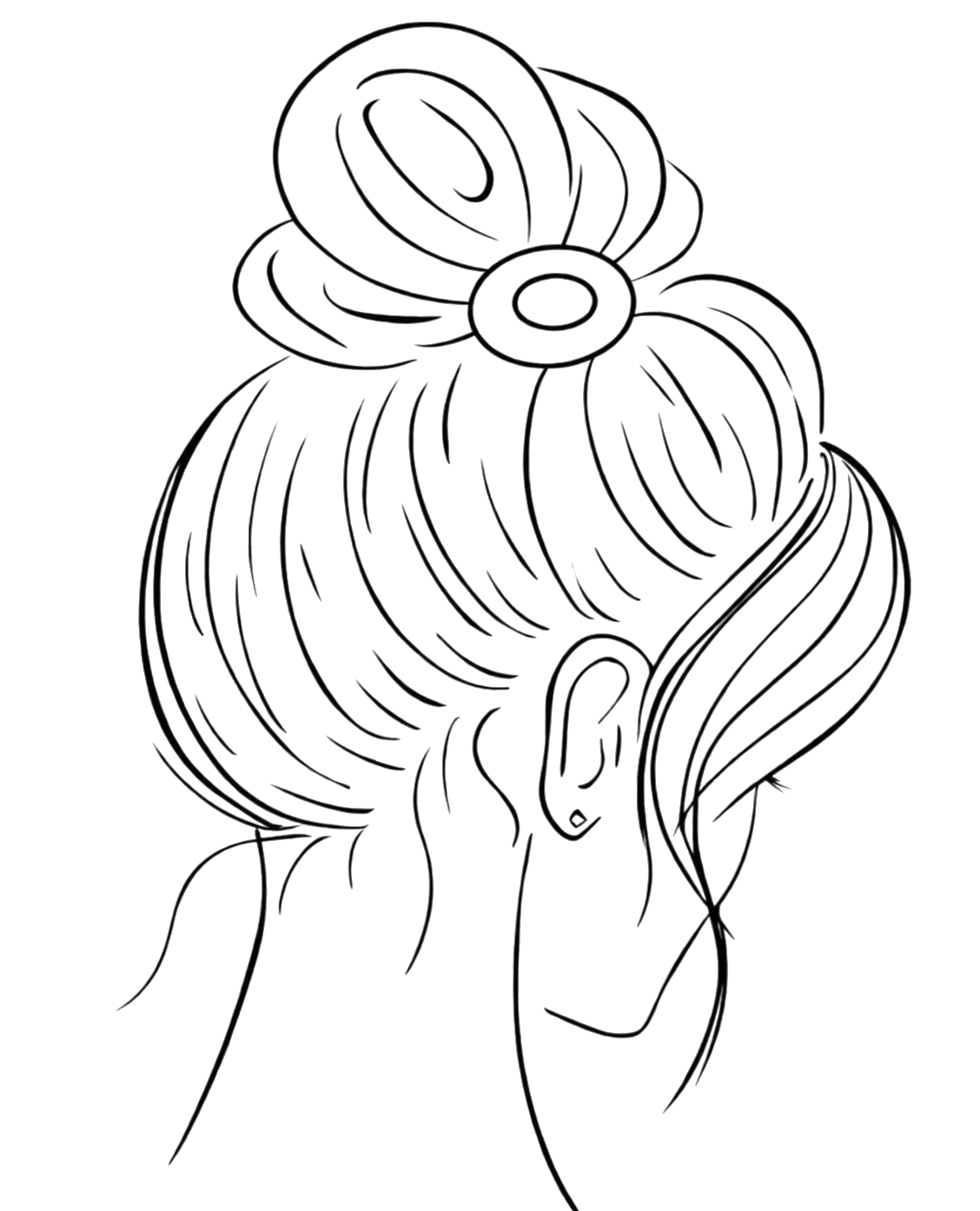 Illustration chignon élégant — coiffure à domicile